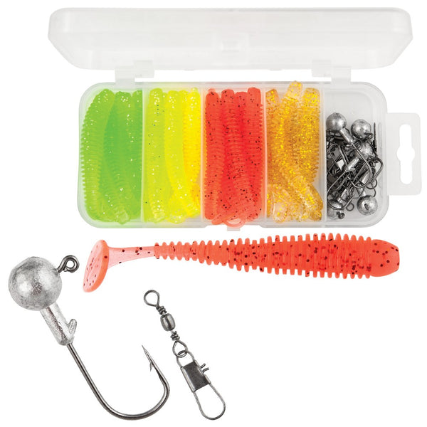Set 20 Shad (6cm) + jig + varteje&agrafe (Set D)